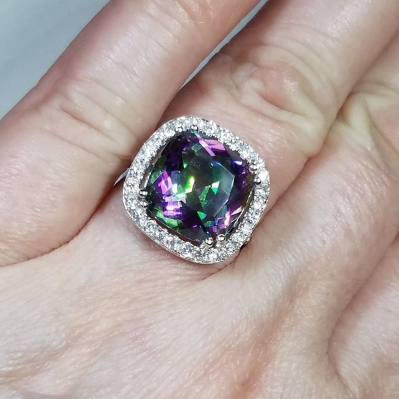 Genuine MYSTIC FIRE TOPAZ Ring - Picture 3 of 7